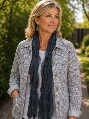 Steel Gray Flutter Scarf Lightweight Women Accessory